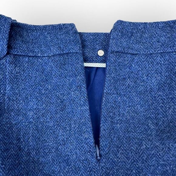 Talbots Herringbone Shetland Wool Blue Skirt size 6P - Picture 6 of 8